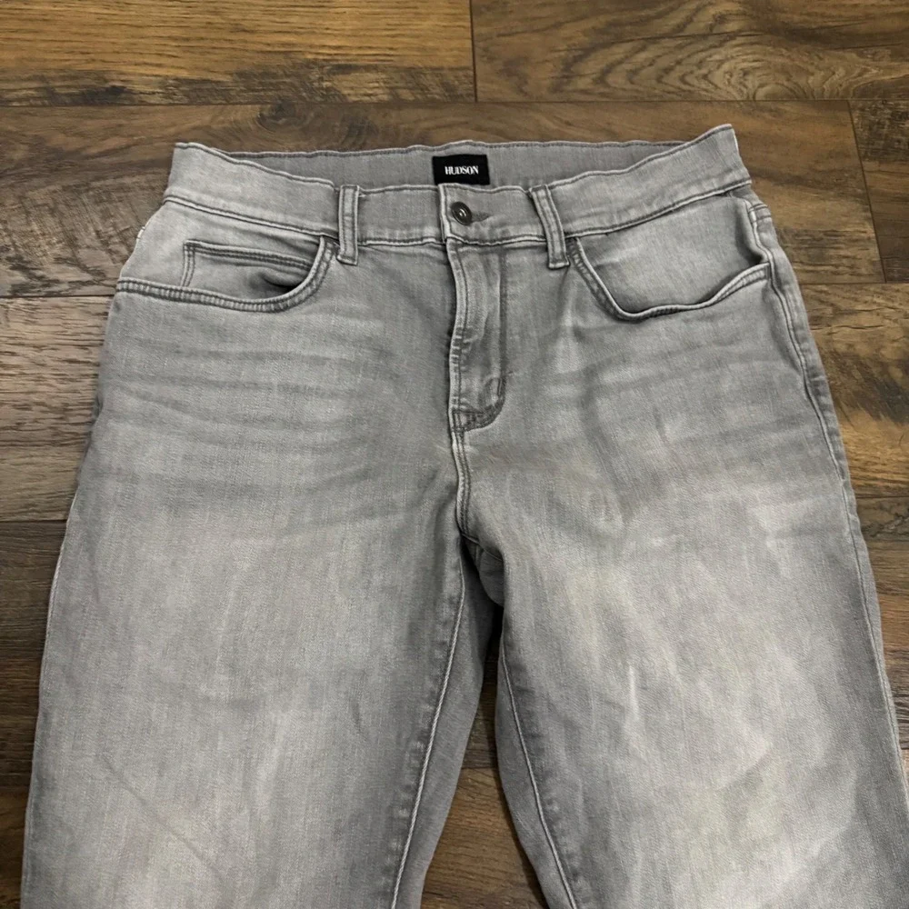 Hudson Ace Gray Slim Straight Jeans Men's 33x32 Stretch‎ Designer Denim